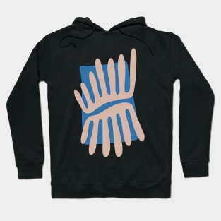 Leaves Matisse Inspired Abstract in Blue and Sand Hoodie